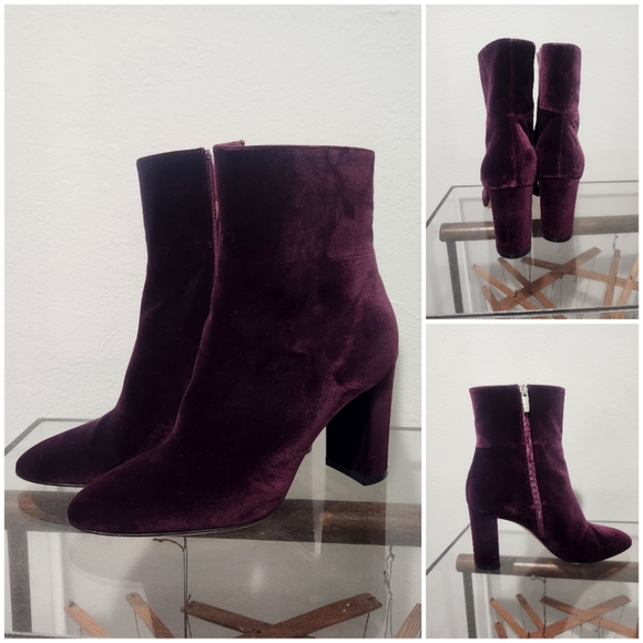 Gianvito Rossi Wine Velvet Boots 40